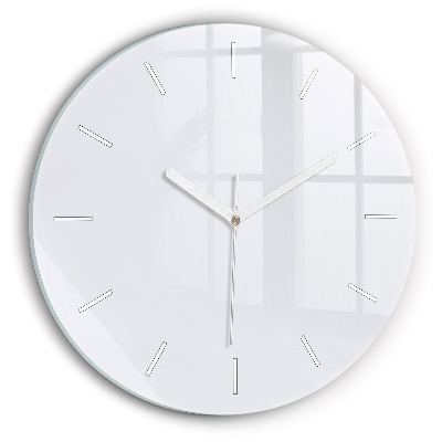 Round glass wall clock White