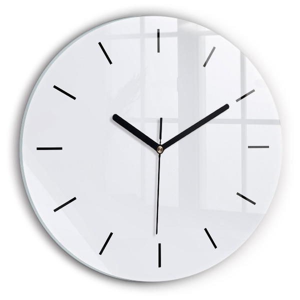 Round glass wall clock White