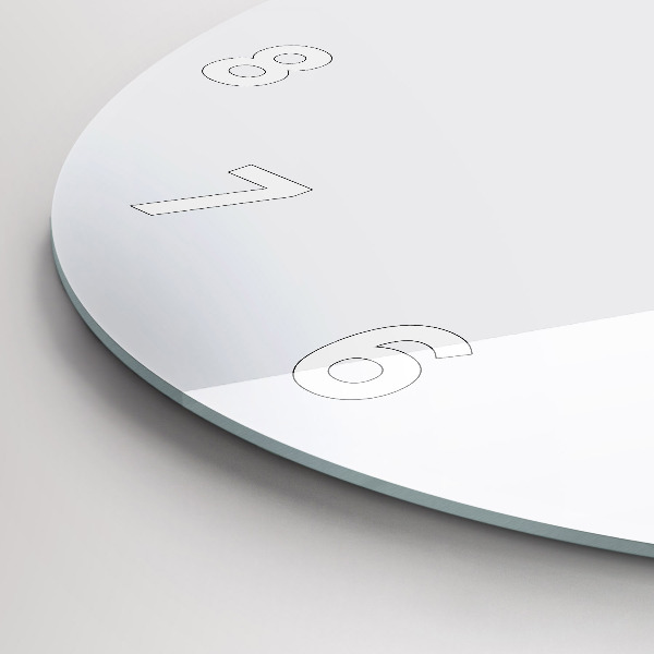 Round glass wall clock White