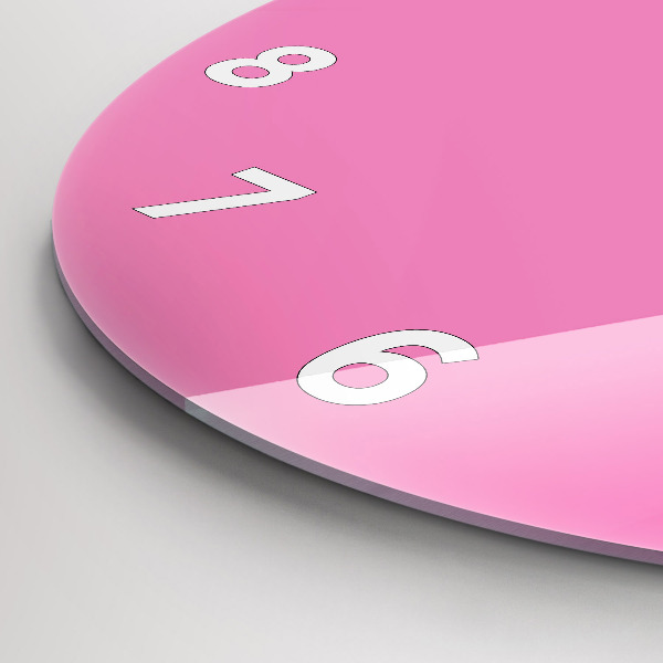 Round glass wall clock Pink