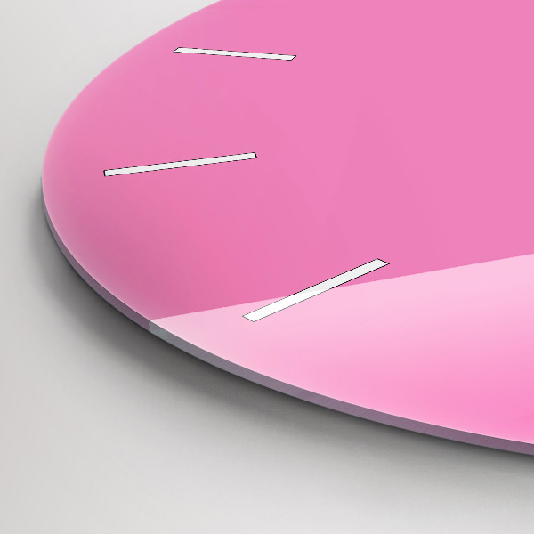 Round glass wall clock Pink