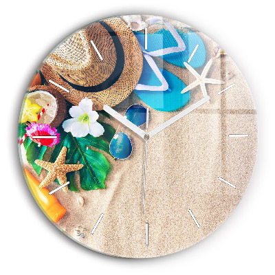 Round glass wall clock Holiday accessories