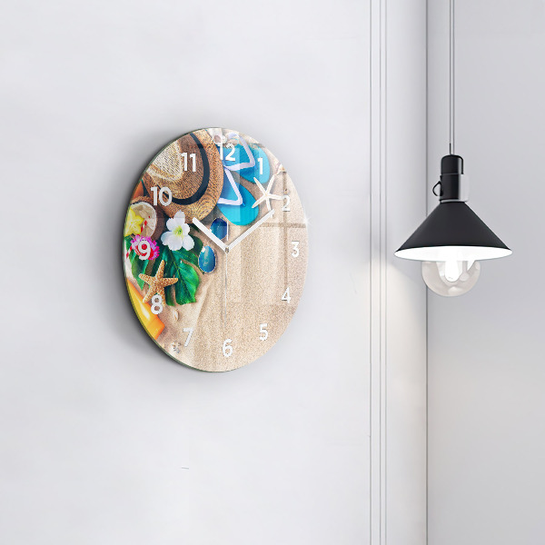 Round glass wall clock Holiday accessories