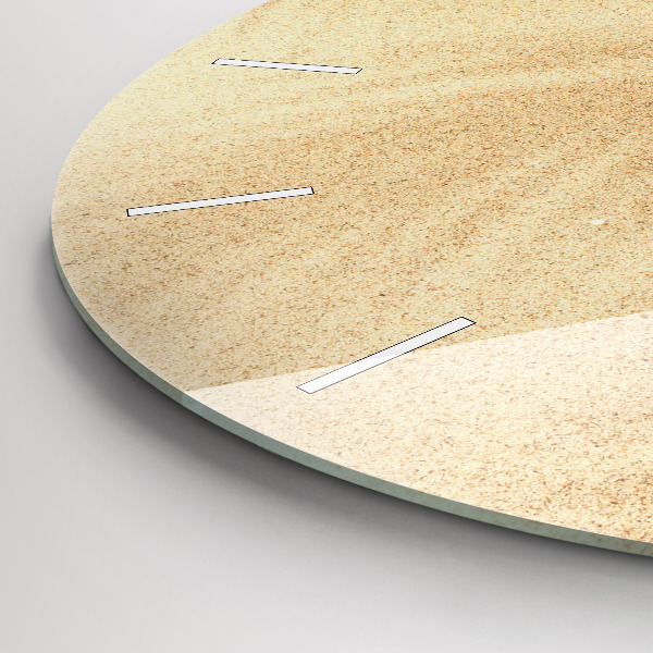 Round glass wall clock Golden abstraction