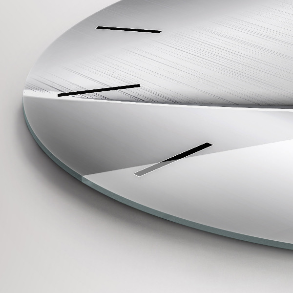 Round glass wall clock Silver pattern