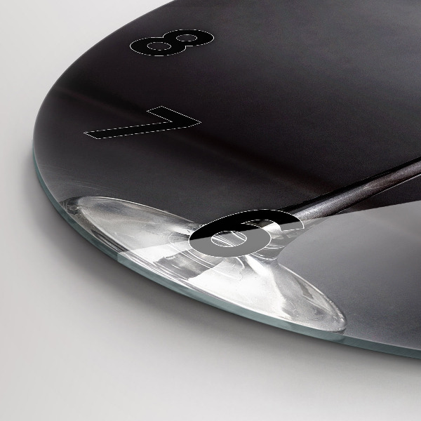 Round glass wall clock Glass of wine