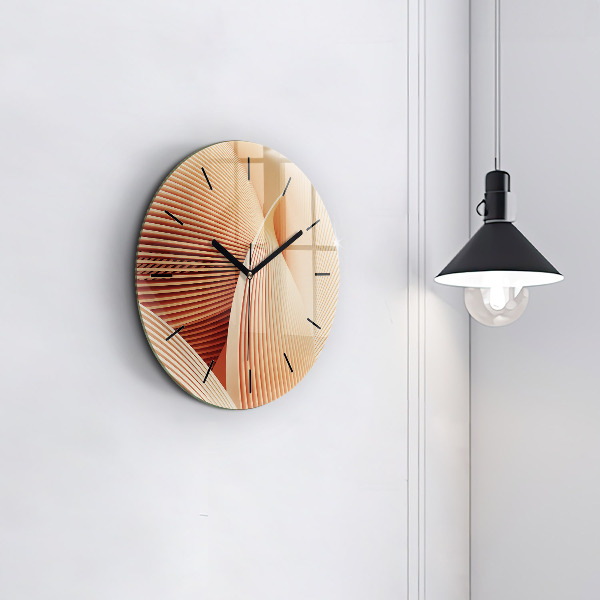 Round glass wall clock Abstract wave pattern