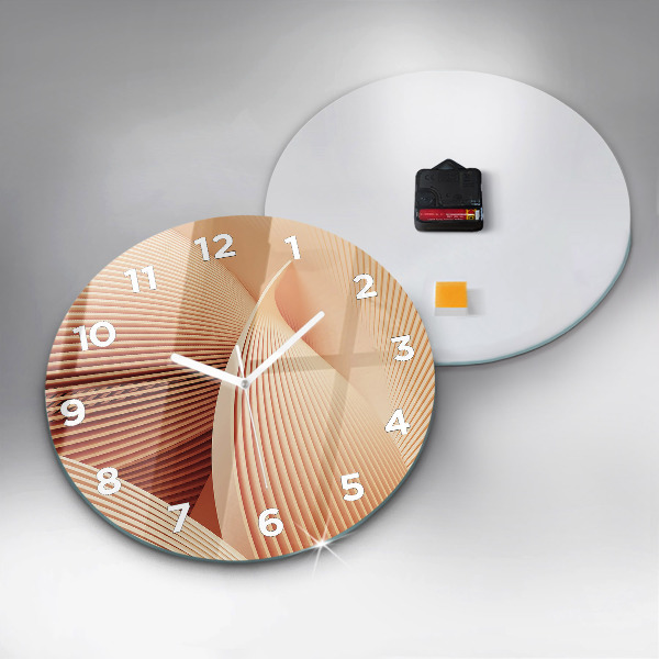 Round glass wall clock Abstract wave pattern