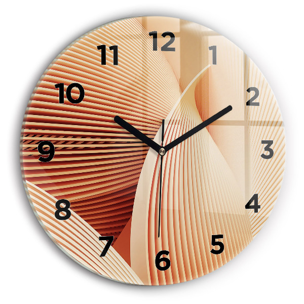 Round glass wall clock Abstract wave pattern