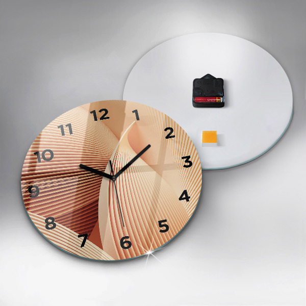 Round glass wall clock Abstract wave pattern