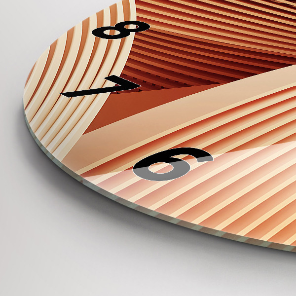 Round glass wall clock Abstract wave pattern