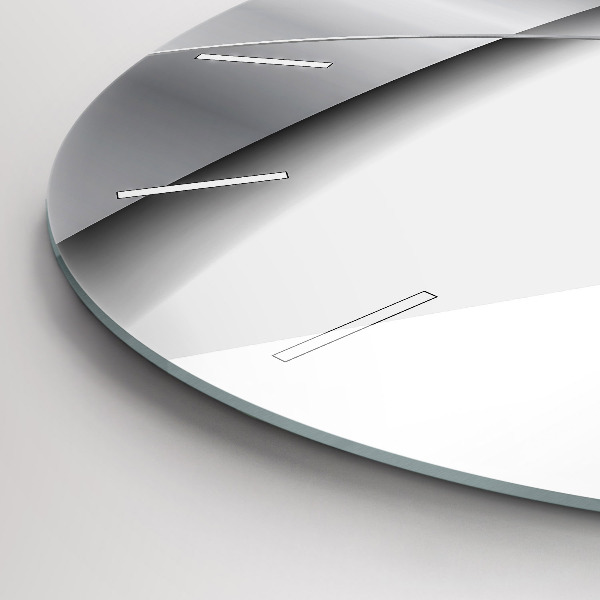 Round glass wall clock Silver abstraction