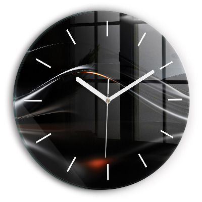 Round glass wall clock Abstraction