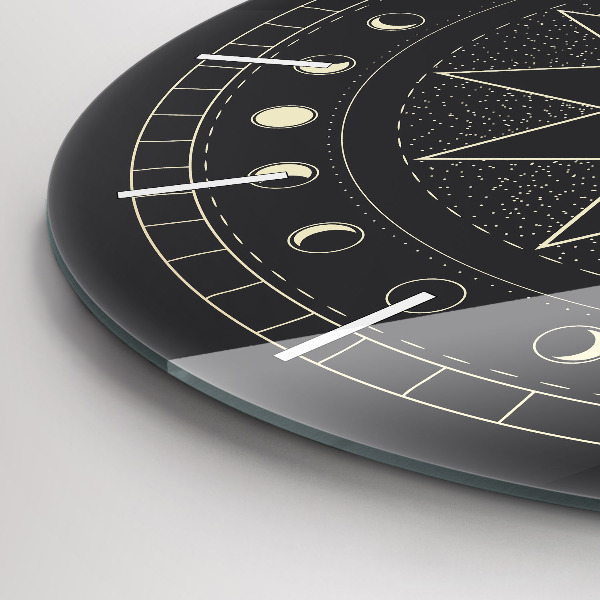 Round glass wall clock Moon phases