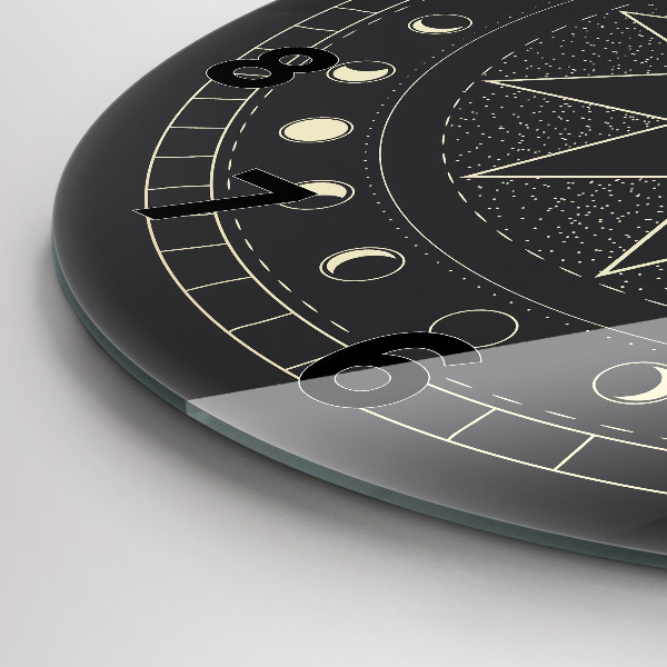 Round glass wall clock Moon phases
