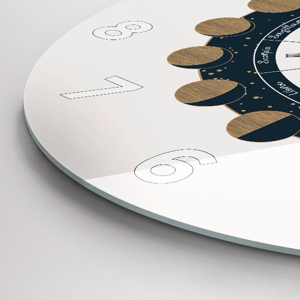 Round glass wall clock Moon Phases and the Eye