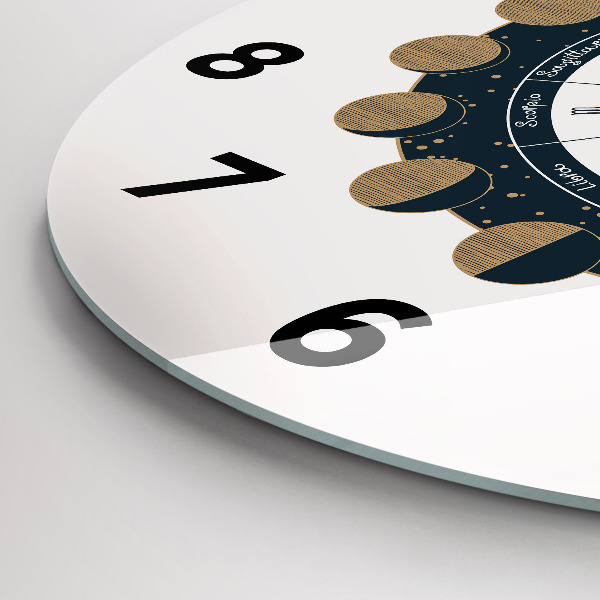 Round glass wall clock Moon Phases and the Eye