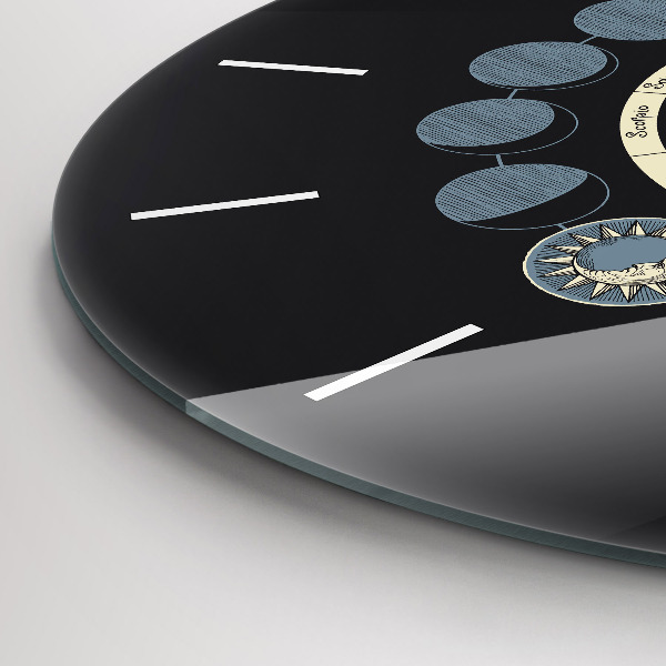 Round glass wall clock Moon phases
