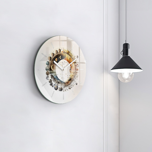 Round glass wall clock Astronomy clock