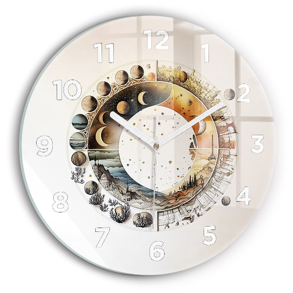Round glass wall clock Astronomy clock