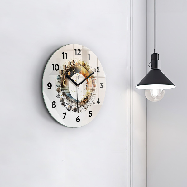 Round glass wall clock Astronomy clock