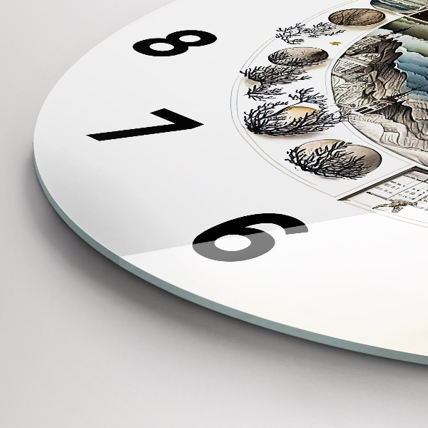 Round glass wall clock Astronomy clock