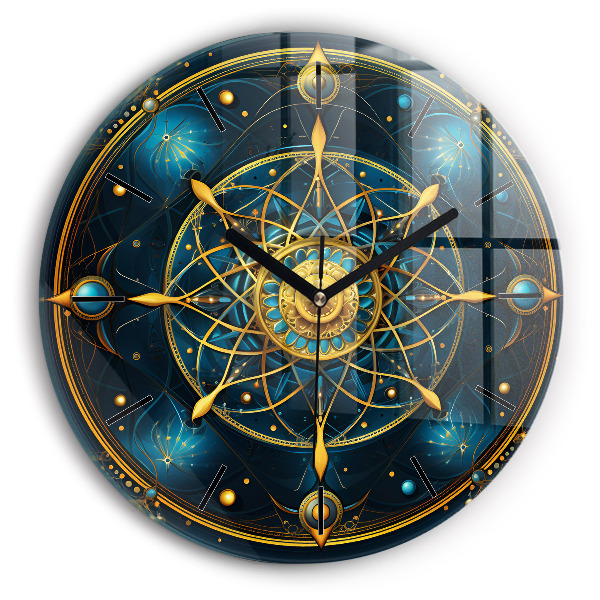 Round glass wall clock Horoscope clock