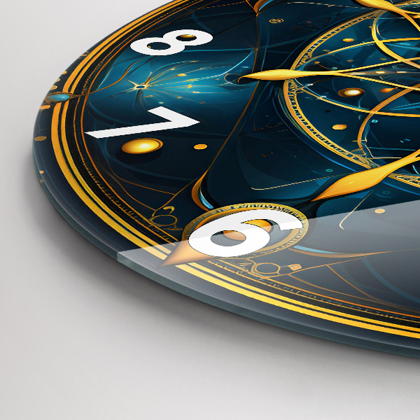 Round glass wall clock Horoscope clock