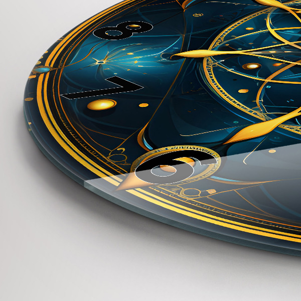 Round glass wall clock Horoscope clock