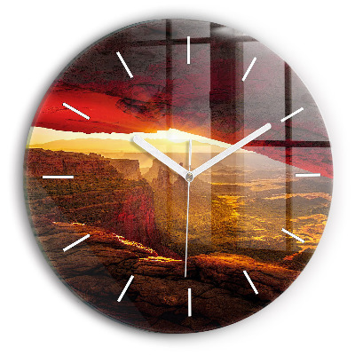 Round glass wall clock Grand Canyon Arizona