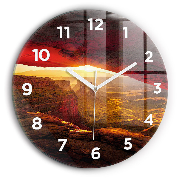 Round glass wall clock Grand Canyon Arizona