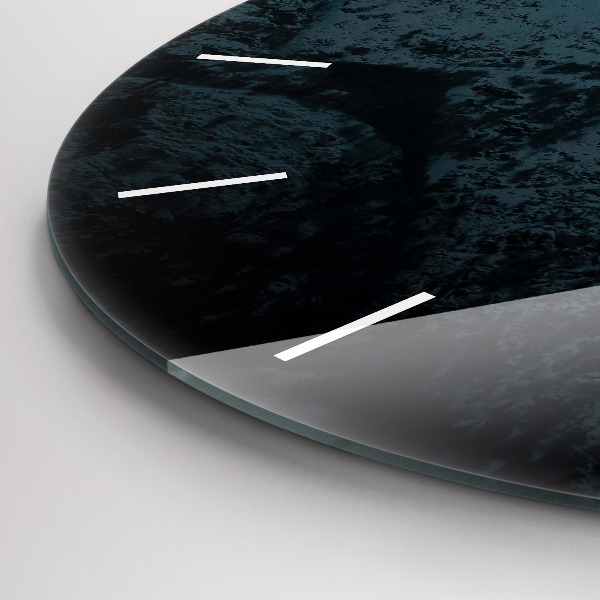 Round glass wall clock Sunset in the mountains