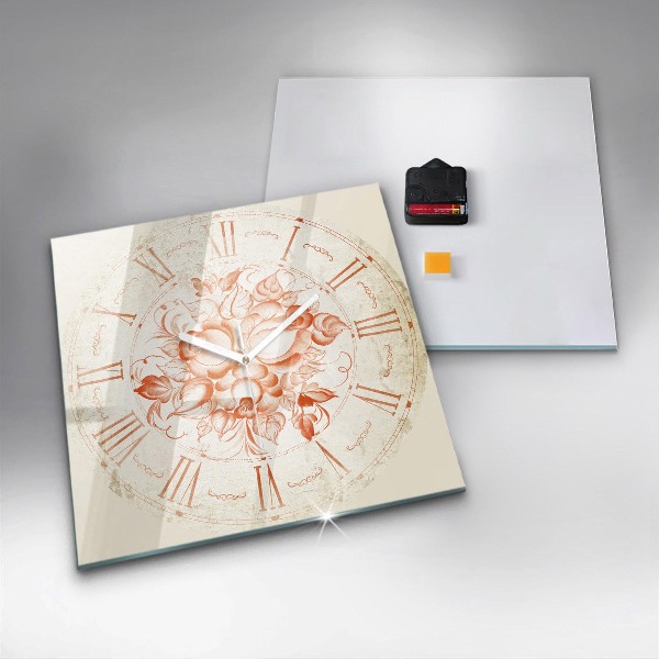 Square kitchen clock Roman motif