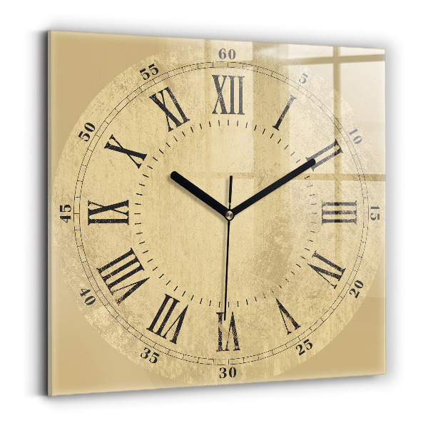 Square kitchen clock Brown Roman numerals