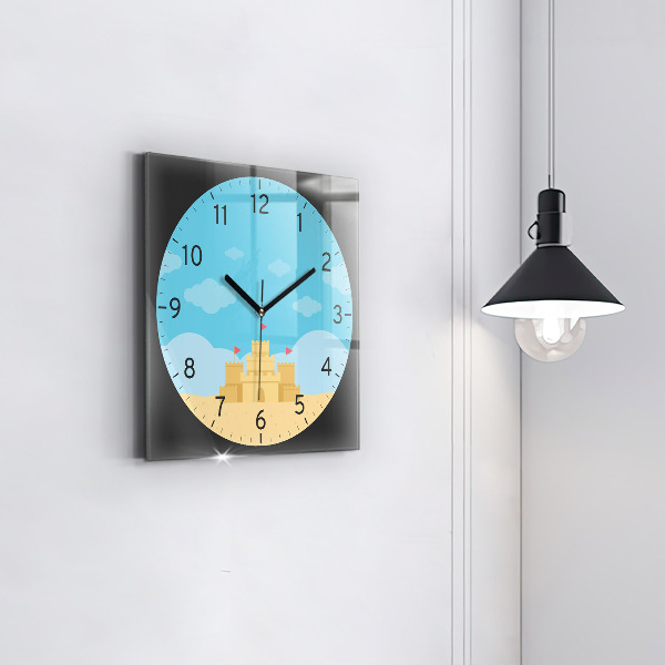 Square kitchen clock Sandcastle