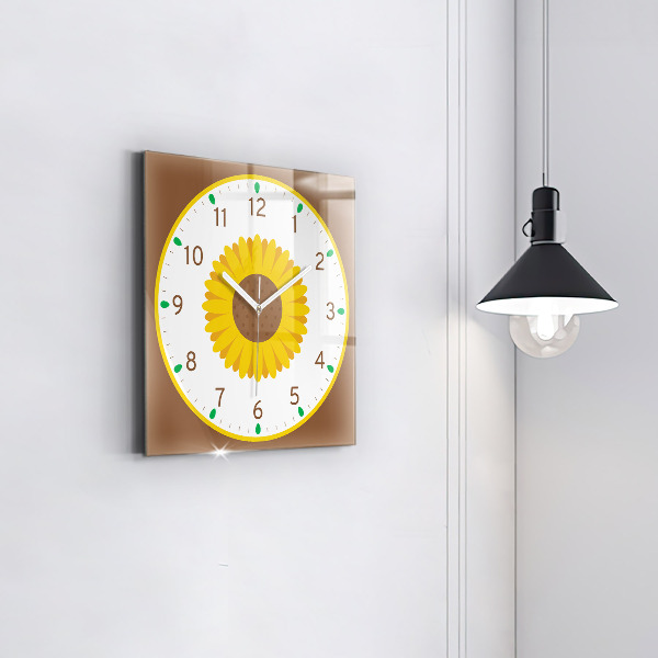 Square kitchen clock Sunflower flower