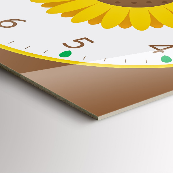 Square kitchen clock Sunflower flower