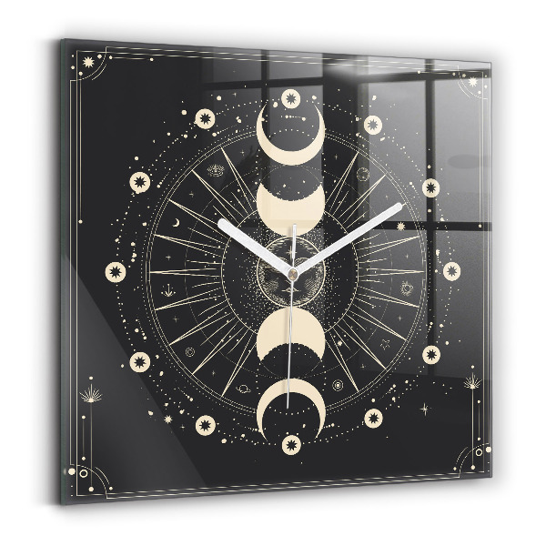 Square kitchen clock Moons and sun