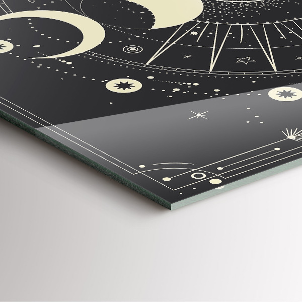 Square kitchen clock Moons and sun