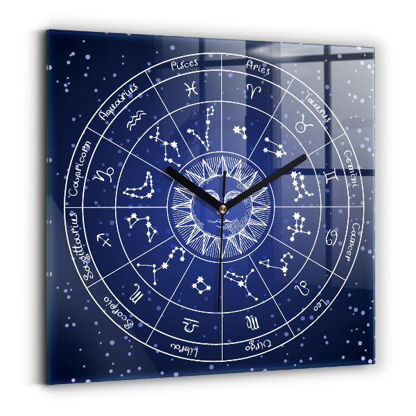 Square kitchen clock Zodiac constellations