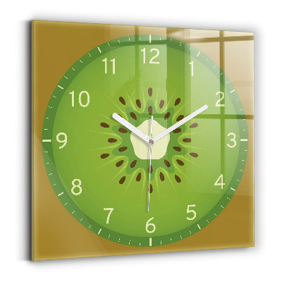 Square kitchen clock Kiwi fruit
