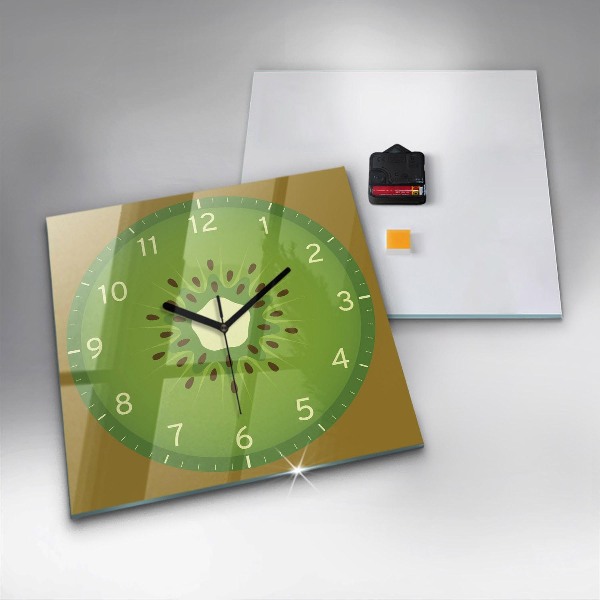 Square kitchen clock Kiwi fruit