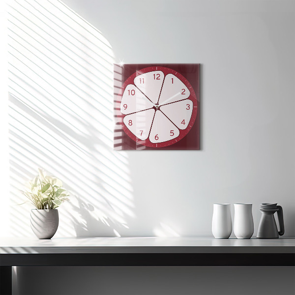 Square kitchen clock Sliced ​​fruit