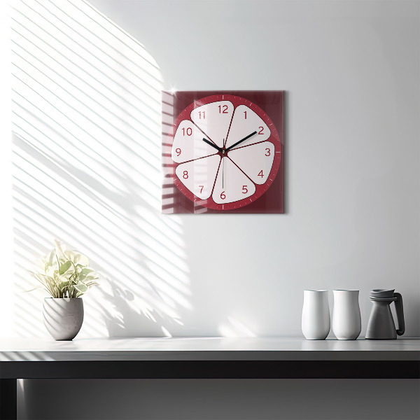 Square kitchen clock Sliced ​​fruit