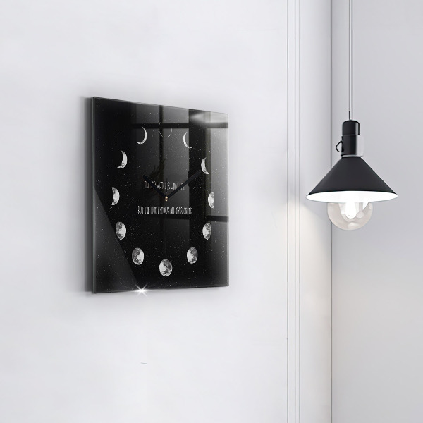 Square kitchen clock Moon phases and inscription