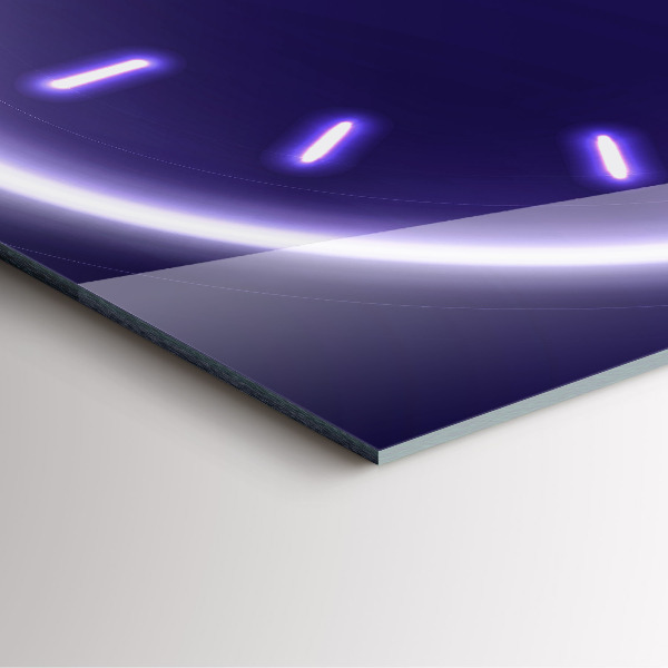 Square kitchen clock Neon lines