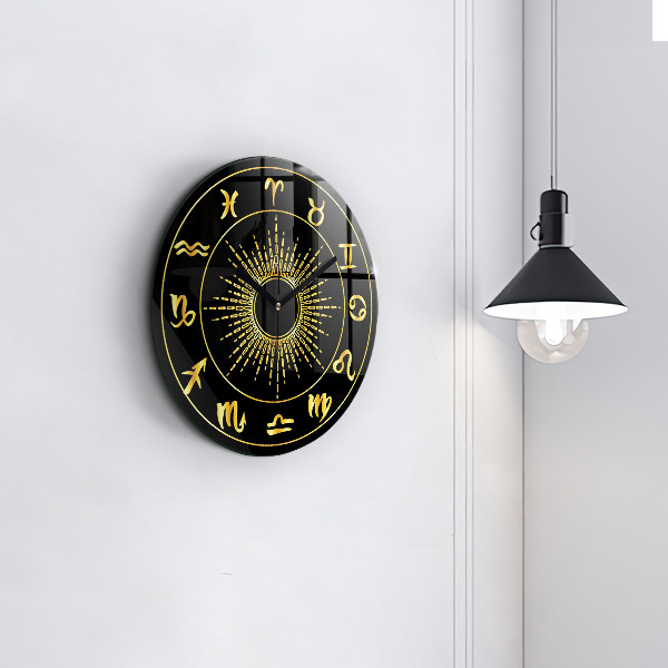 Round wall clock Zodiac Signs