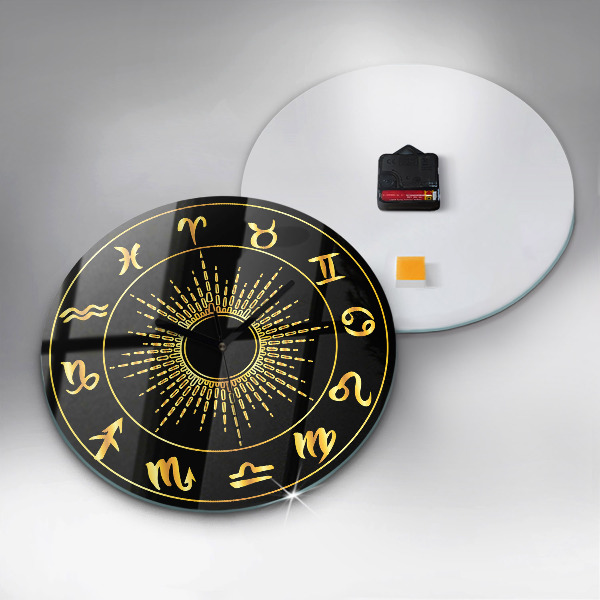Round wall clock Zodiac Signs