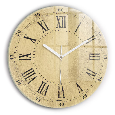 Round wall clock Brown Roman Numerals