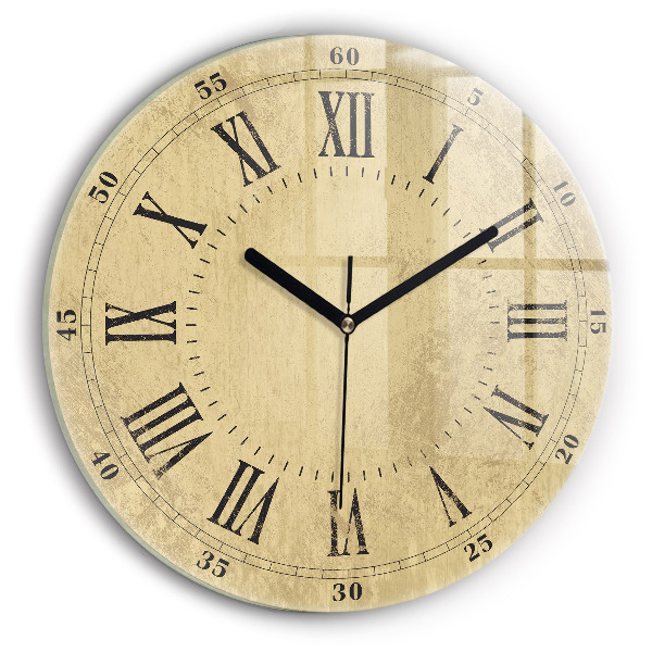 Round wall clock Brown Roman Numerals